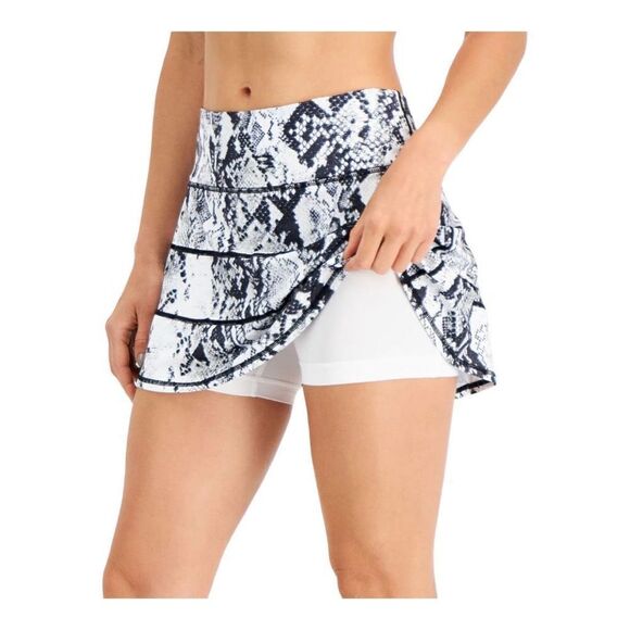Ideology Women's Snake Print Lined Tiered A-Line Skort Black White Plus Size 3X - Picture 5 of 11